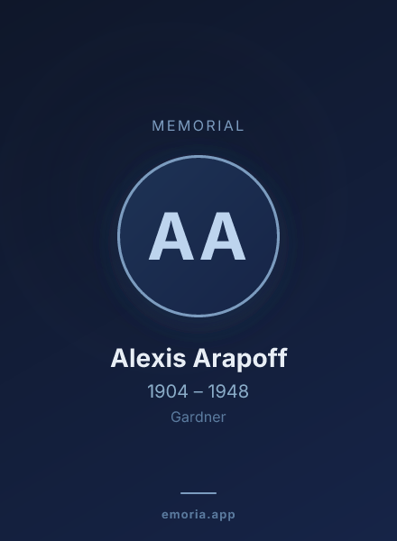 Memorial portrait of Alexis Arapoff