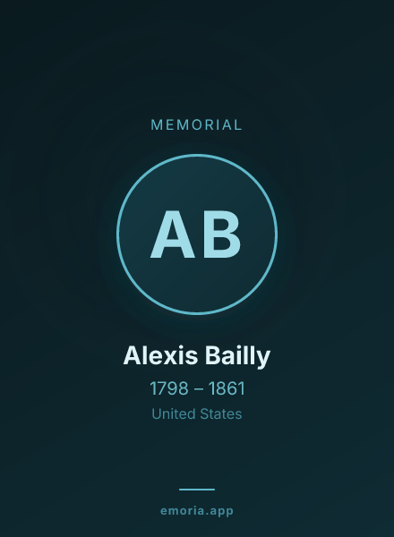 Memorial portrait of Alexis Bailly