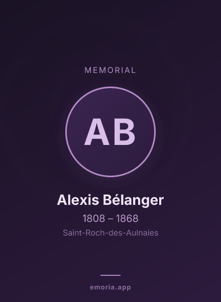 Memorial portrait of Alexis Bélanger