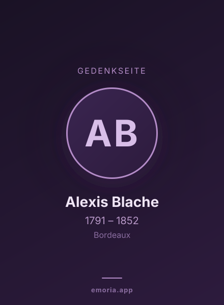 Gedenkportrait von Alexis Blache