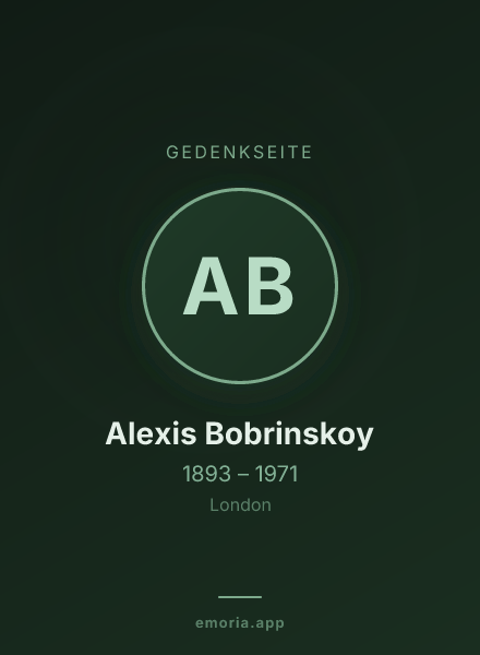 Gedenkportrait von Alexis Bobrinskoy