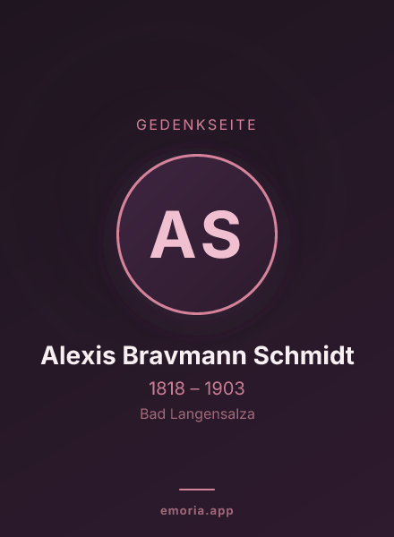 Gedenkportrait von Alexis Bravmann Schmidt