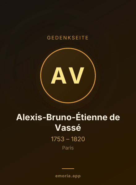 Gedenkportrait von Alexis-Bruno-Étienne de Vassé