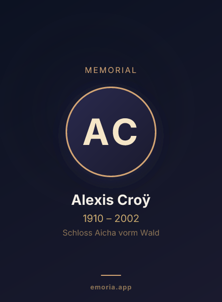 Memorial portrait of Alexis Croÿ