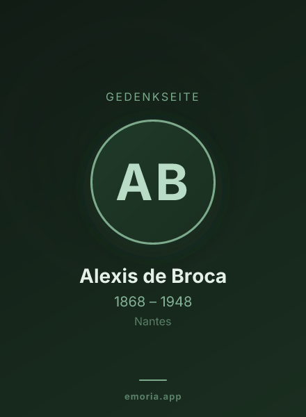 Gedenkportrait von Alexis de Broca