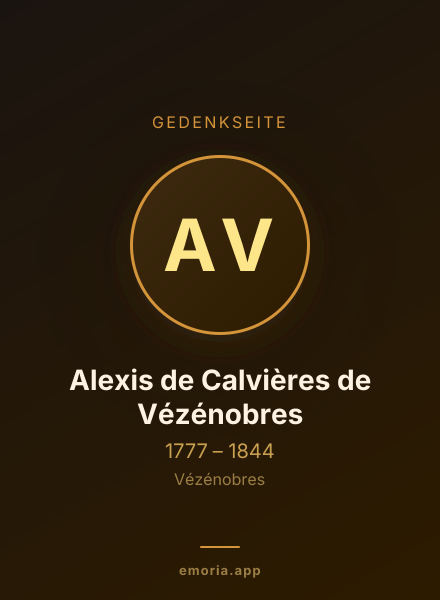 Gedenkportrait von Alexis de Calvières de Vézénobres