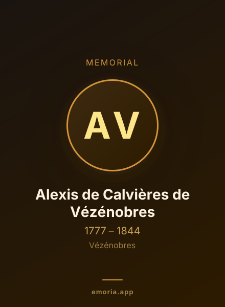 Memorial portrait of Alexis de Calvières de Vézénobres