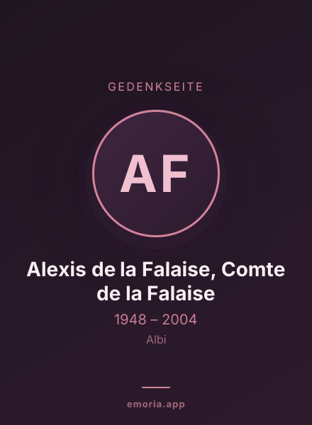 Gedenkportrait von Alexis de la Falaise, Comte de la Falaise