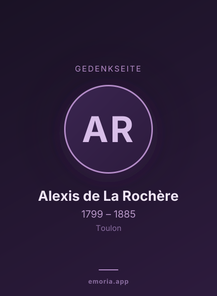 Gedenkportrait von Alexis de La Rochère