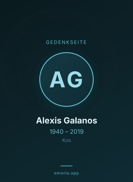 Gedenkportrait von Alexis Galanos
