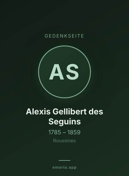 Gedenkportrait von Alexis Gellibert des Seguins