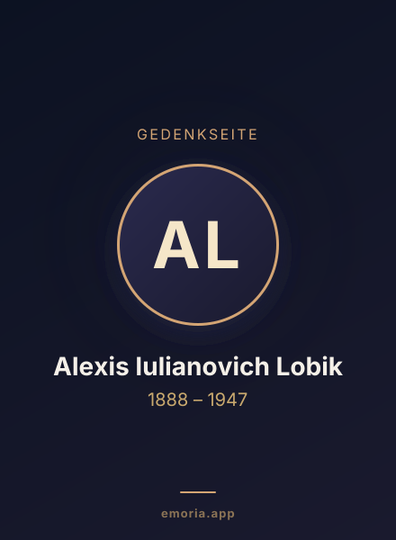 Gedenkportrait von Alexis Iulianovich Lobik