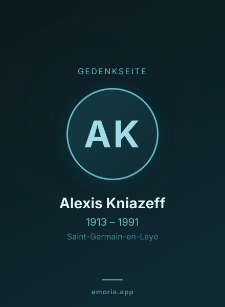 Gedenkportrait von Alexis Kniazeff