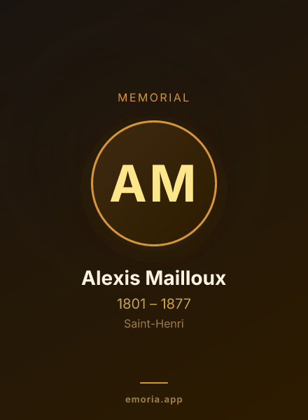 Memorial portrait of Alexis Mailloux
