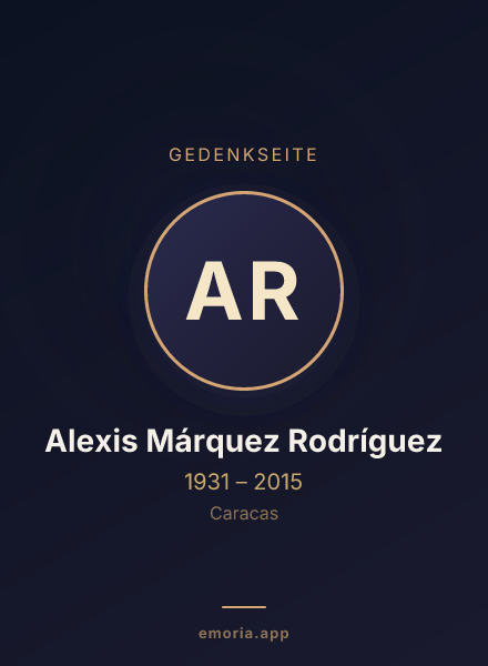 Gedenkportrait von Alexis Márquez Rodríguez