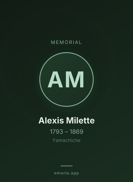 Memorial portrait of Alexis Milette