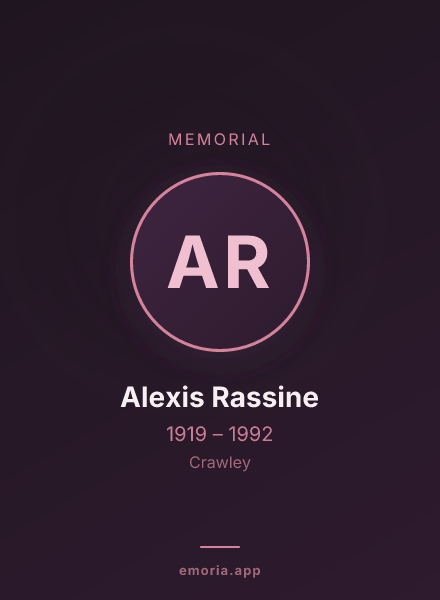 Memorial portrait of Alexis Rassine