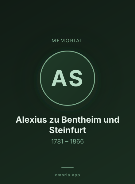 Memorial portrait of Alexius zu Bentheim und Steinfurt