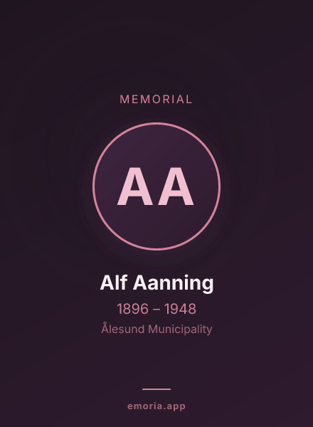 Memorial portrait of Alf Aanning