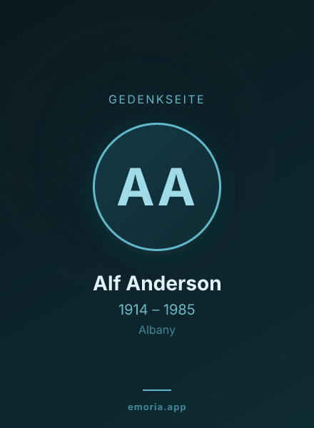 Gedenkportrait von Alf Anderson
