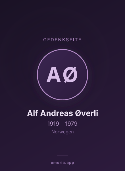 Gedenkportrait von Alf Andreas Øverli