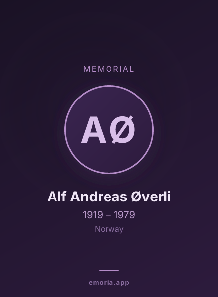 Memorial portrait of Alf Andreas Øverli
