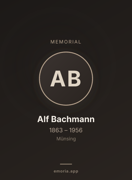 Memorial portrait of Alf Bachmann