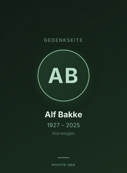Gedenkportrait von Alf Bakke