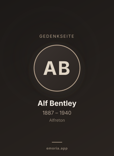 Gedenkportrait von Alf Bentley
