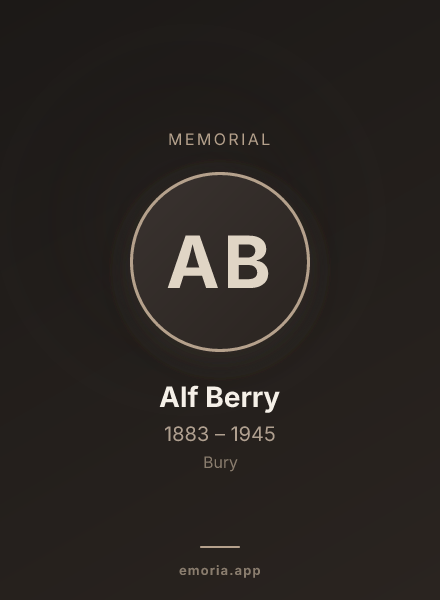 Memorial portrait of Alf Berry