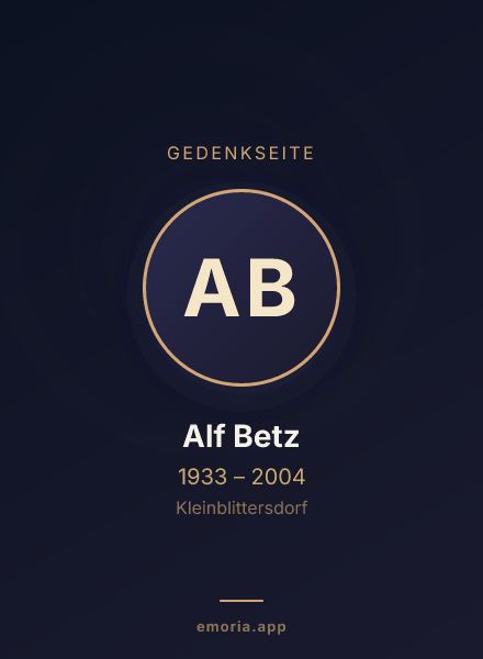 Gedenkportrait von Alf Betz