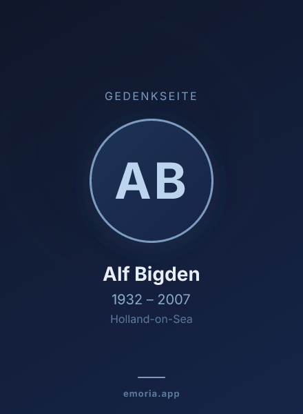 Gedenkportrait von Alf Bigden