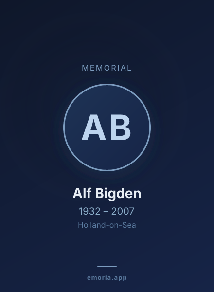 Memorial portrait of Alf Bigden