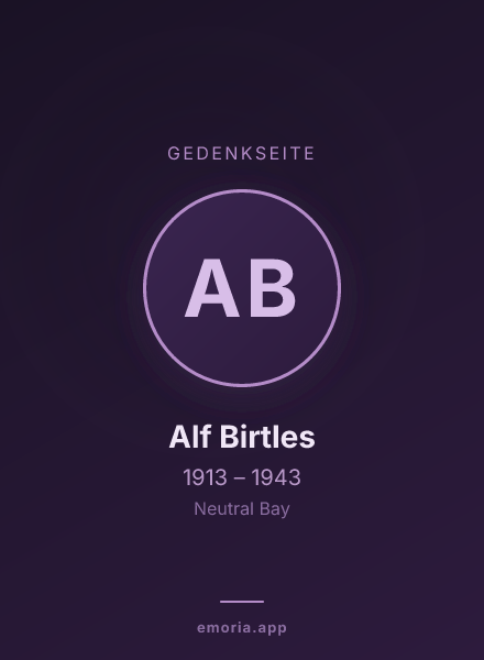 Gedenkportrait von Alf Birtles
