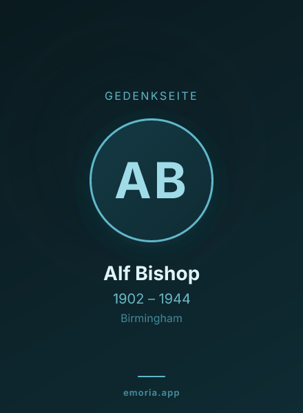 Gedenkportrait von Alf Bishop
