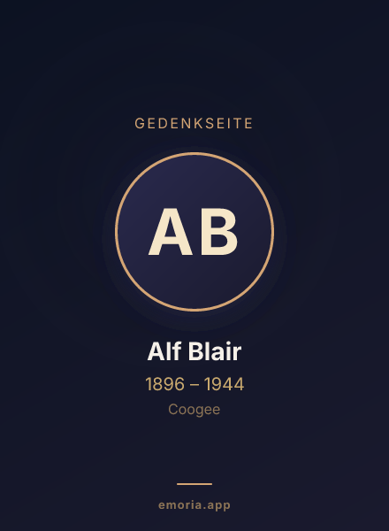 Gedenkportrait von Alf Blair