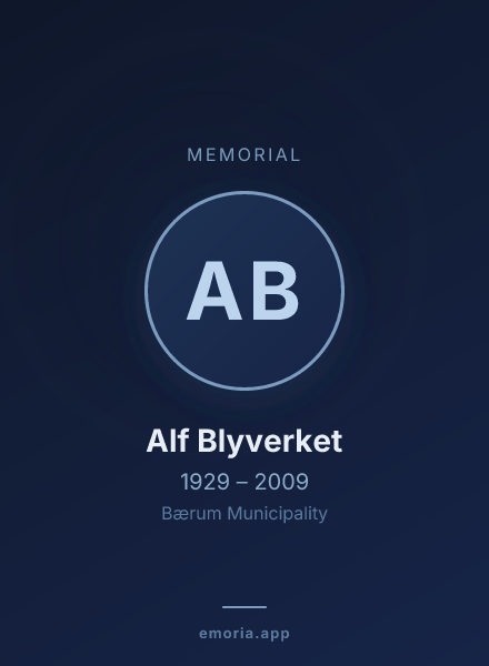 Memorial portrait of Alf Blyverket