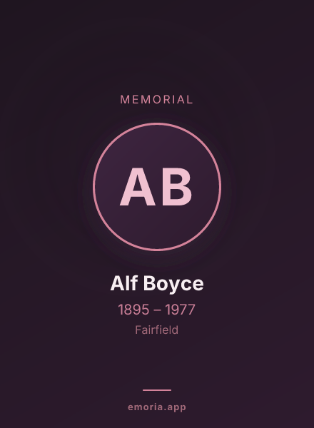 Memorial portrait of Alf Boyce