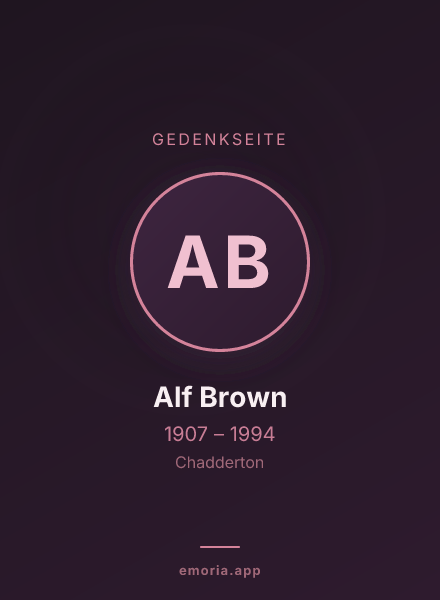 Gedenkportrait von Alf Brown