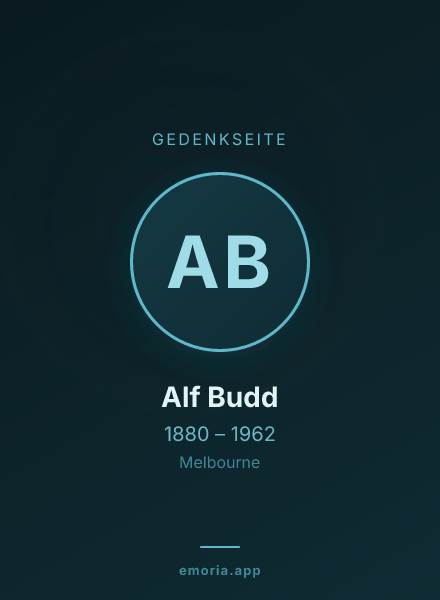 Gedenkportrait von Alf Budd