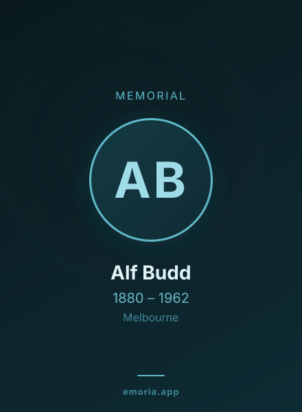 Memorial portrait of Alf Budd