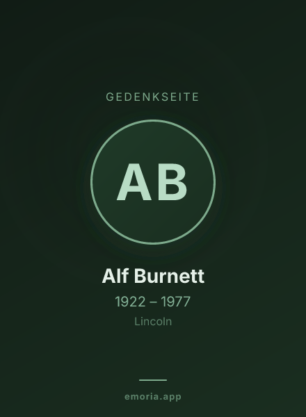 Gedenkportrait von Alf Burnett