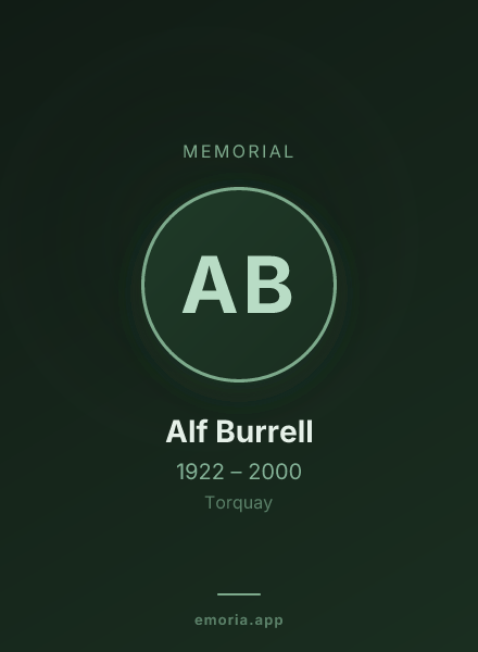 Memorial portrait of Alf Burrell