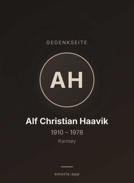 Gedenkportrait von Alf Christian Haavik
