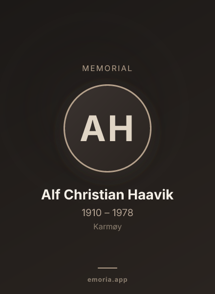 Memorial portrait of Alf Christian Haavik