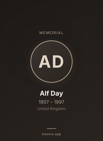Memorial portrait of Alf Day