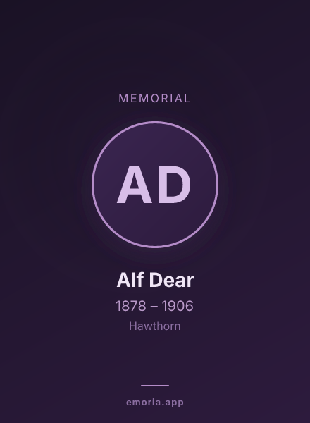Memorial portrait of Alf Dear