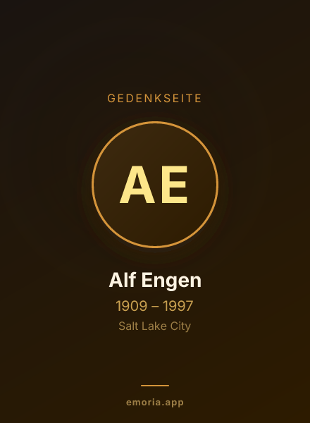 Gedenkportrait von Alf Engen