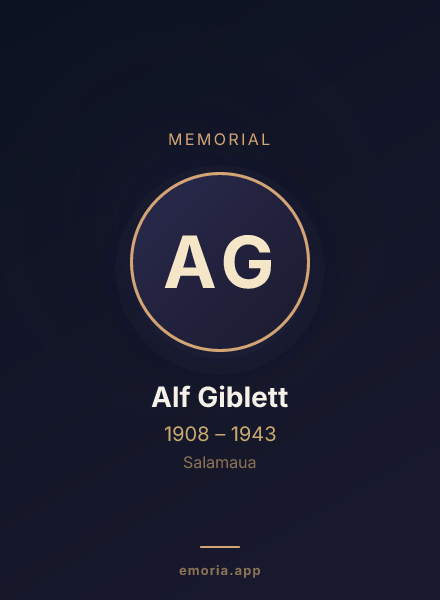 Memorial portrait of Alf Giblett
