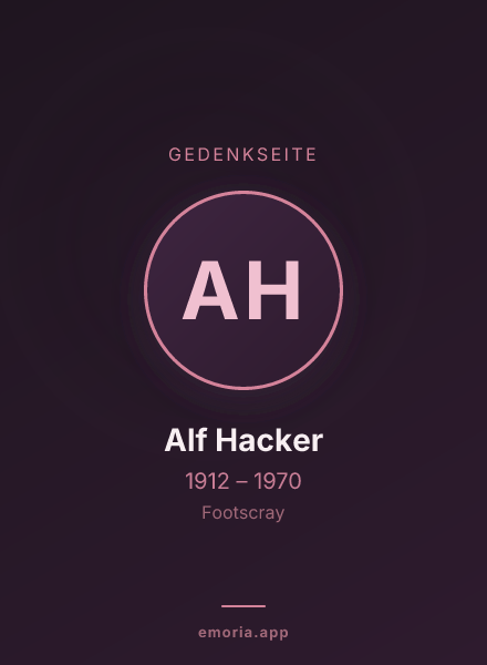 Gedenkportrait von Alf Hacker